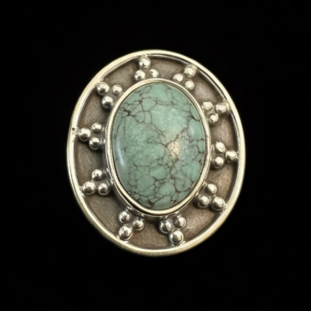 Sterling Silver and Turquoise Oval ring‎